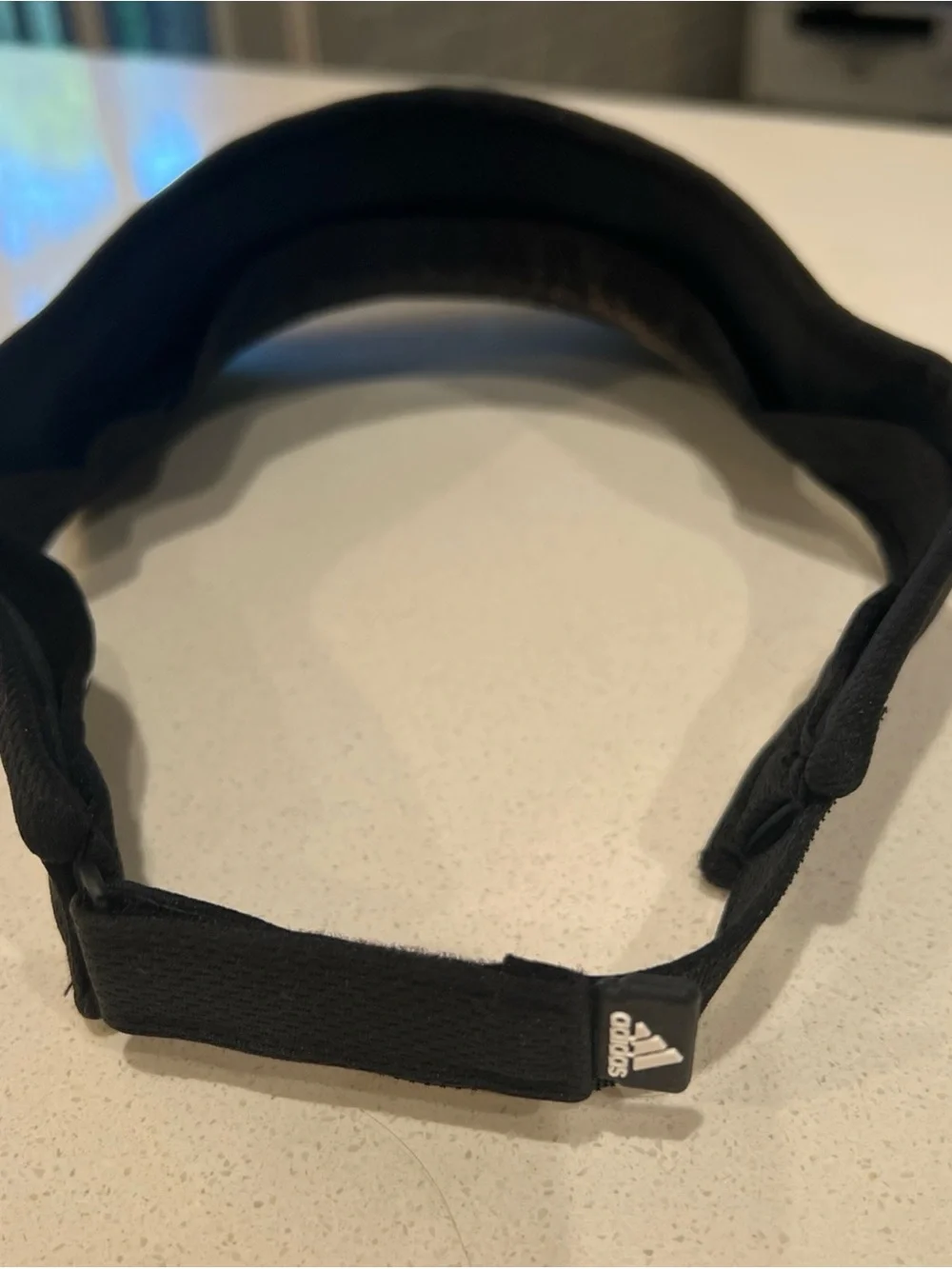 adidas Unisex Black Visor with White Logo